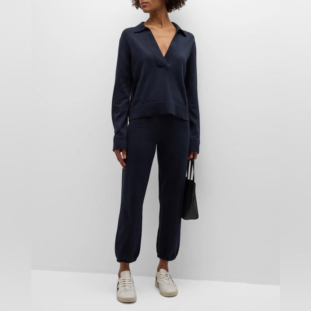 Jonathan SIMKHAI Cotton Cashmere Joggers midnight blue size S chic lounge NWOT